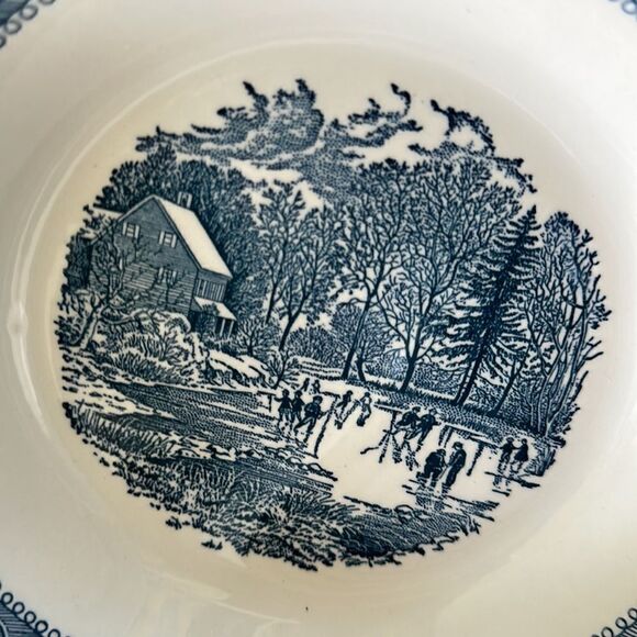 Currier and Ives Blue by ROYAL USA 
Rim Soup Bowl (6) - Picture 3 of 5